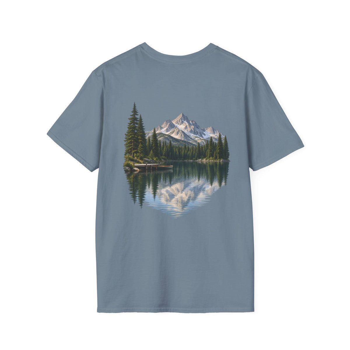Mountain Lake Reflection - Back Print
