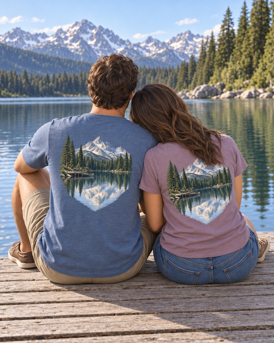 Mountain Lake Reflection - Back Print